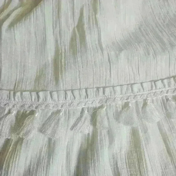 Eliza J White Halter Maxi Dress Sleeveless 10 Petite Tassel - Picture 6 of 9